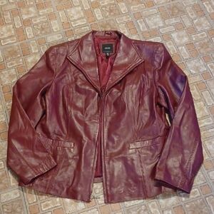 JLC New York Burgundy Leather Jacket Women's Xlarge